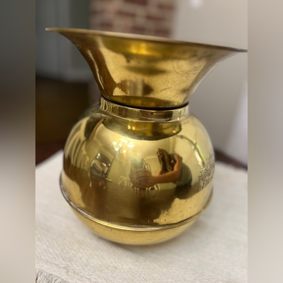 Union Pacific Railroad Brass Spittoon Embossed Home Decor Train Weighted Bottom - Picture 8 of 11